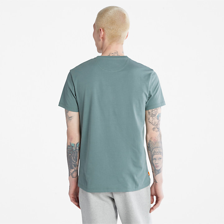 Dunstan River T-shirt met ronde hals voor heren in groen-