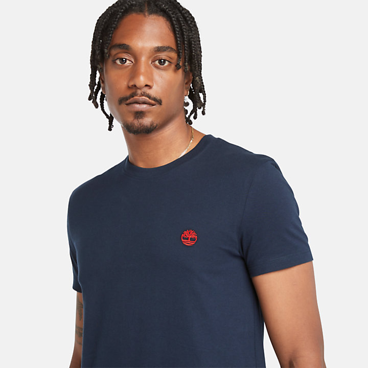 Camiseta Dunstan River de corte entallado para hombre en azul marino-