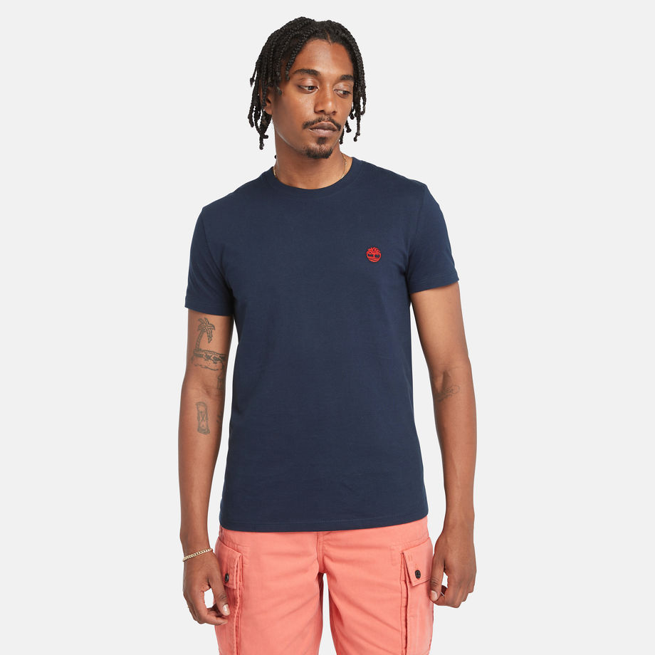 Timberland T-shirt Slim-fit Dunstan River Da Uomo In Blu Marino Blu Marino