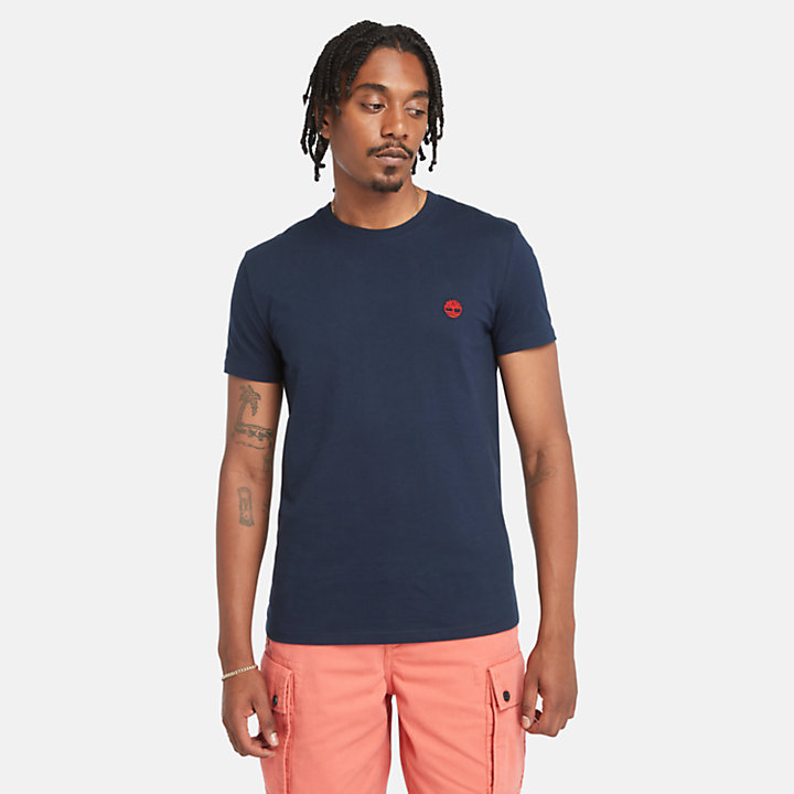 T-shirt coupe slim Dunstan River pour homme en bleu marine-
