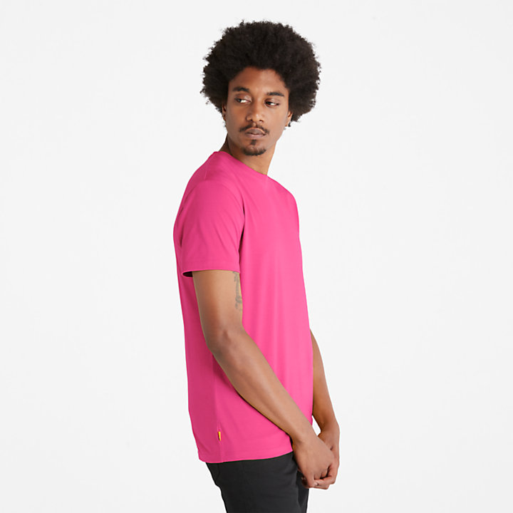 T-shirt Justa Dunstan River para Homem em cor-de-rosa-
