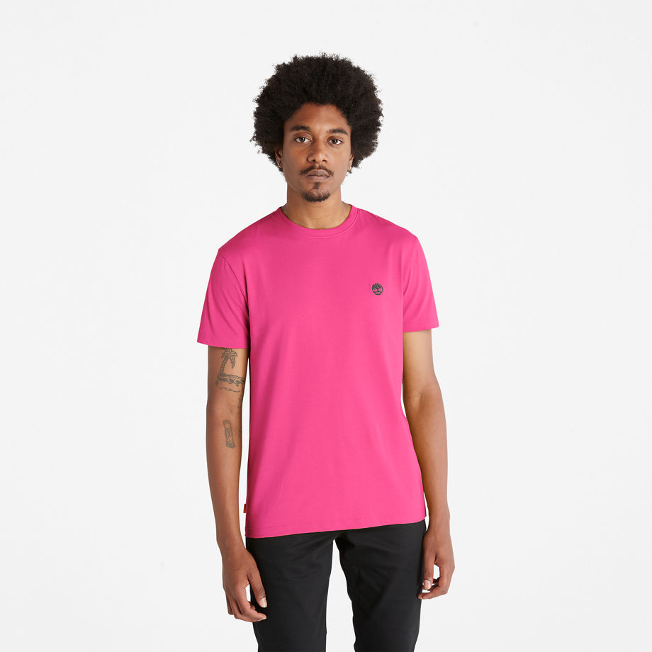 Timberland Dunstan River Slim-fit T-shirt For Men In Pink Pink, Size XXL