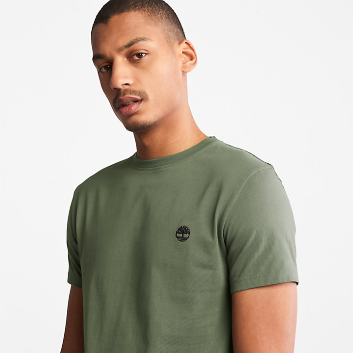 T-shirt coupe slim Dunstan River pour homme en vert foncé-