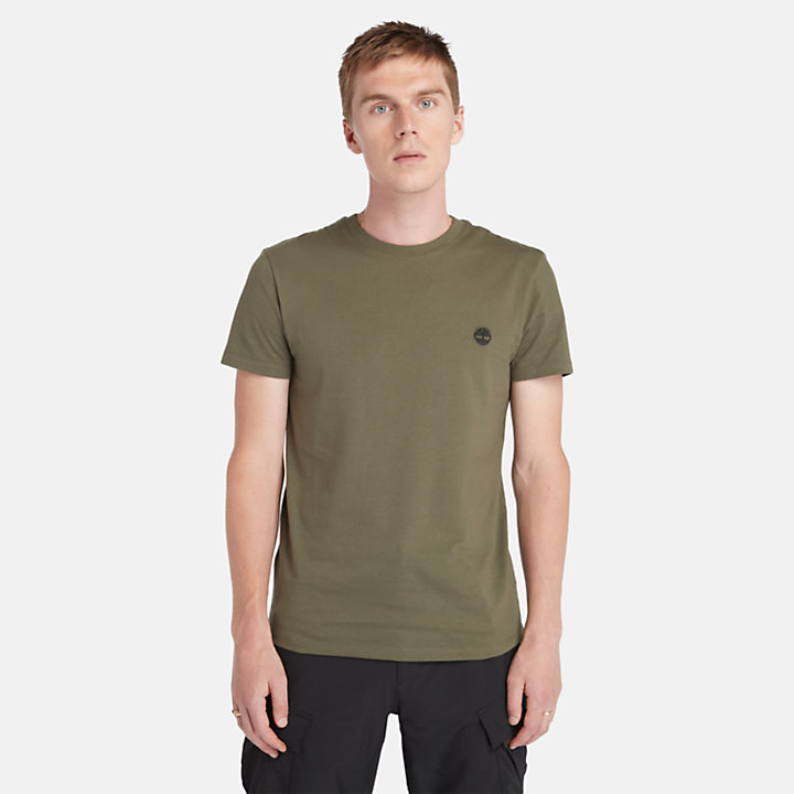 Dunstan River slimfit T-shirt voor heren in donkergroen-
