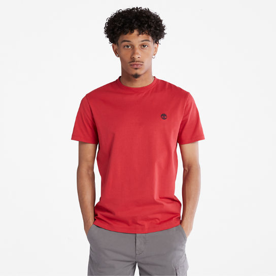 T-shirt Girocollo Dunstan River da Uomo in rosso | Timberland