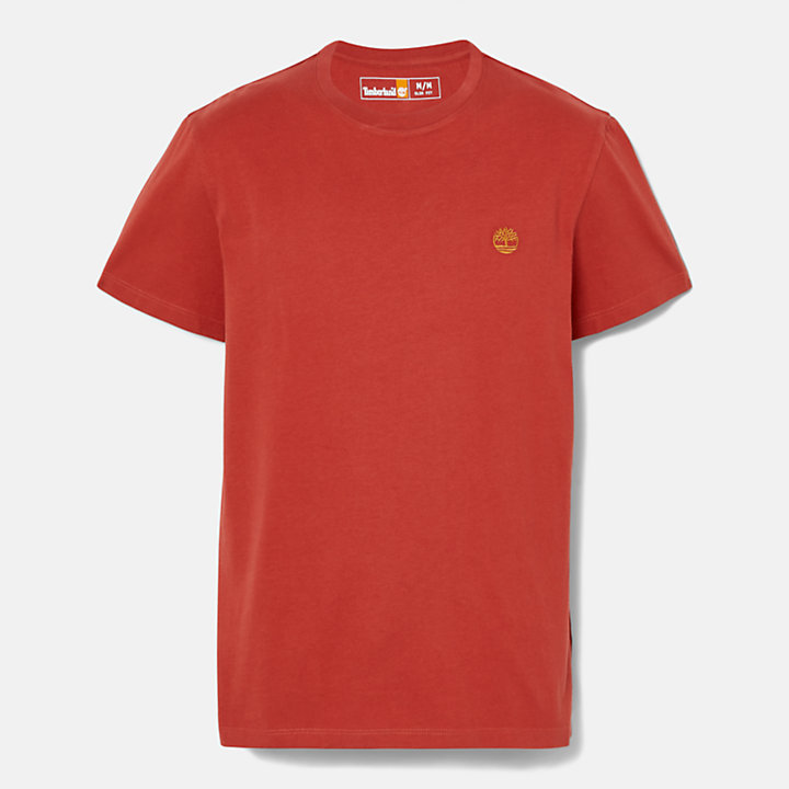 Dunstan River T-shirt met ronde hals voor heren in rood-