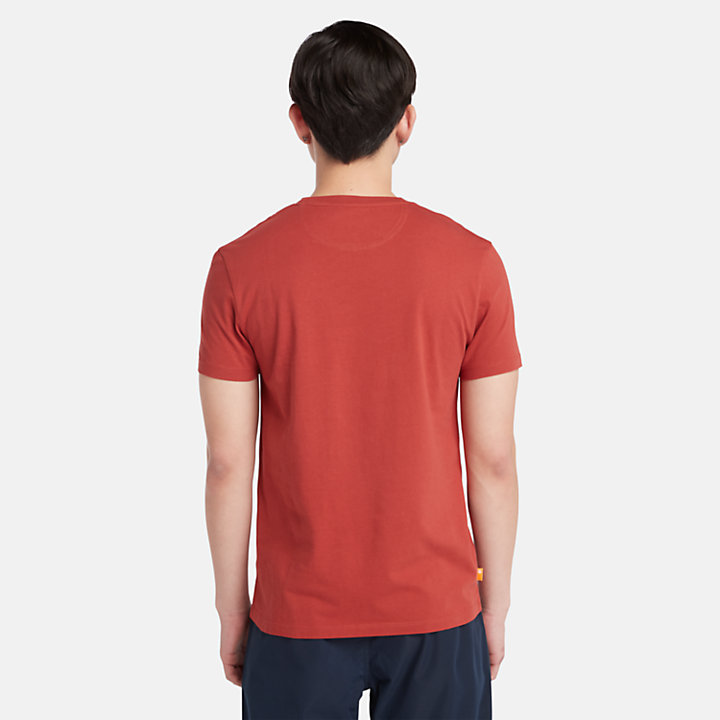 Dunstan River T-shirt met ronde hals voor heren in rood-