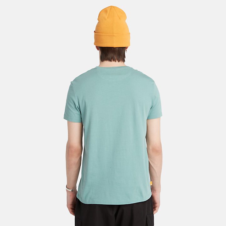 Dunstan River T-shirt met ronde hals voor heren in groenblauw-