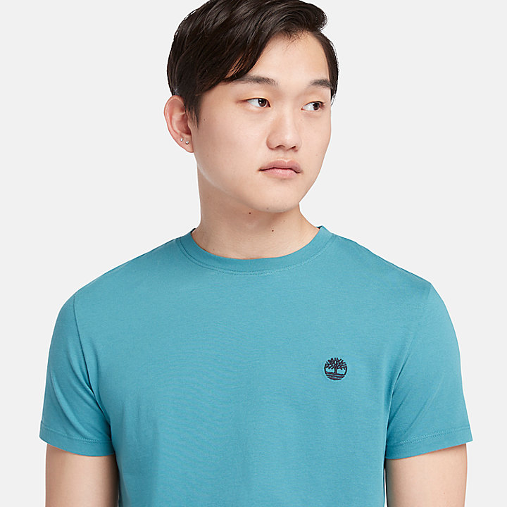 Dunstan River T-shirt met ronde hals voor heren in blauw