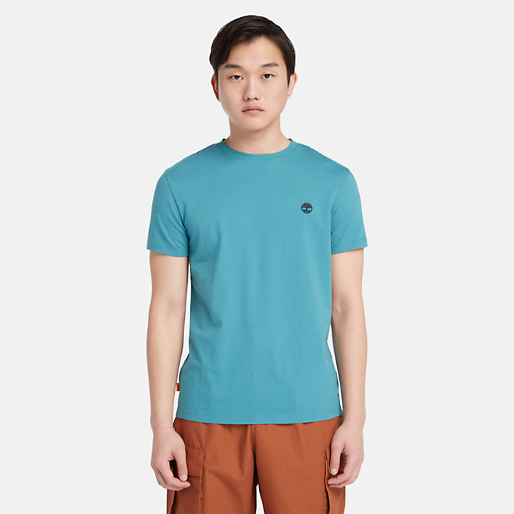 T-shirt de Gola Redonda Dunstan River para Homem em azul-