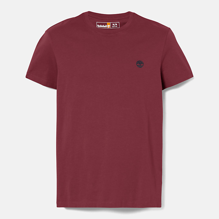 Camiseta de cuello redondo Dunstan River para hombre en burdeos-