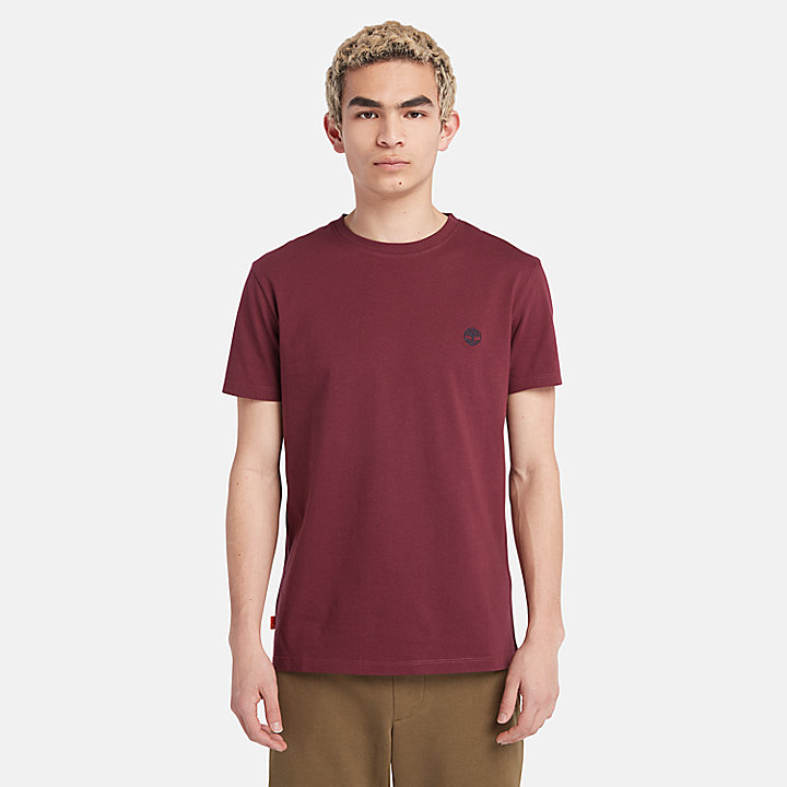 T-shirt de Gola Redonda Dunstan River para Homem em burgundi