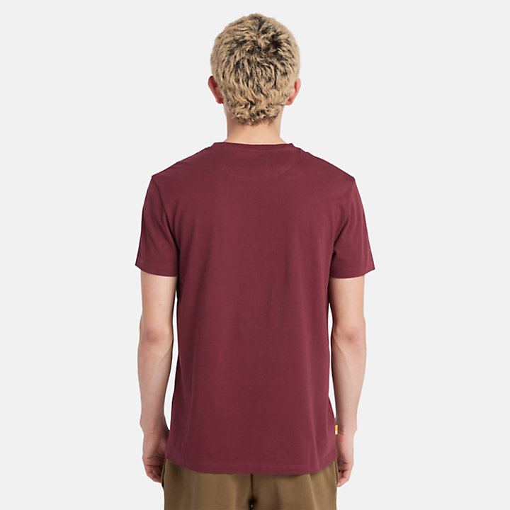 T-shirt de Gola Redonda Dunstan River para Homem em burgundi-