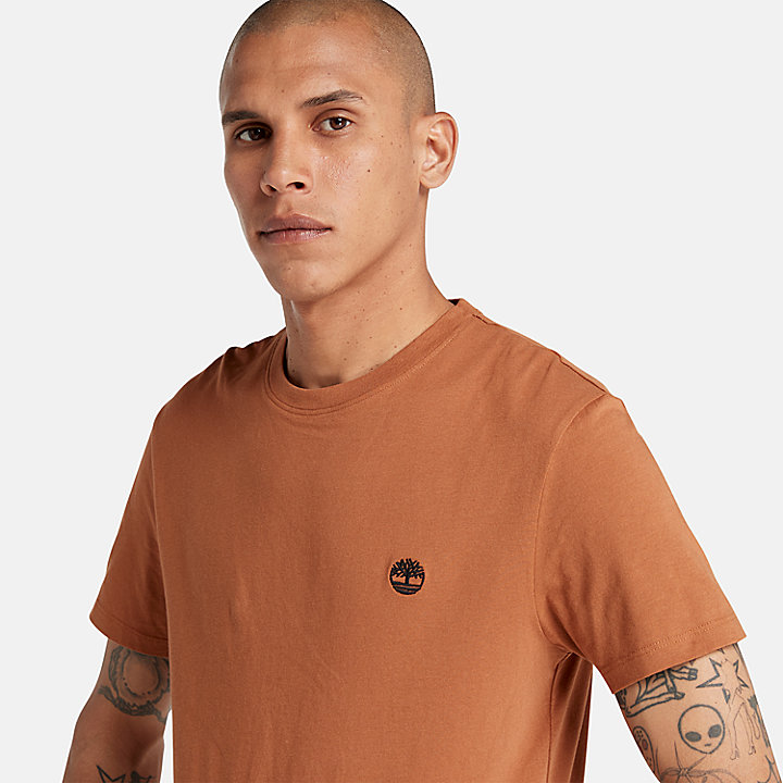 Dunstan River T-shirt met ronde hals voor heren in bruin