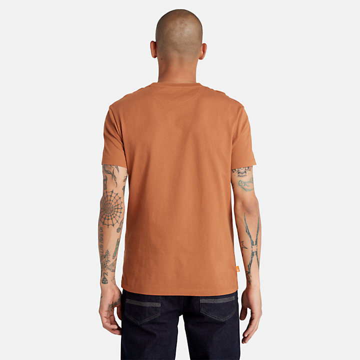 Dunstan River T-shirt met ronde hals voor heren in bruin-