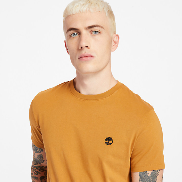 Dunstan River T-shirt met ronde hals voor heren in geel-