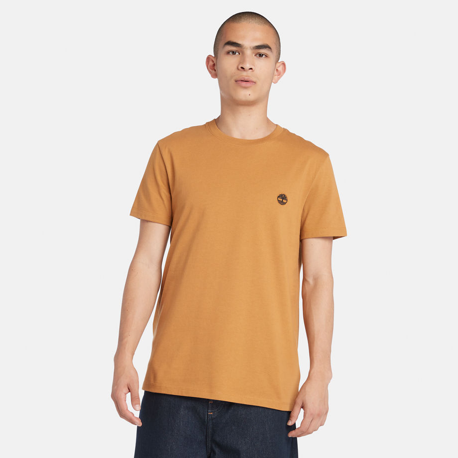 Timberland Dunstan River Slim-fit T-shirt For Men In Orange Orange, Size XL