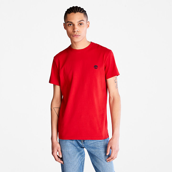 T-shirt Girocollo da Uomo Dunstan River in rosso-