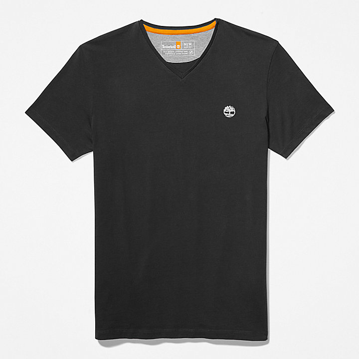 T-shirt Dunstan River com Gola em V para Homem em preto