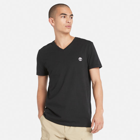 T-shirt Dunstan River à col en V pour homme en noir | Timberland