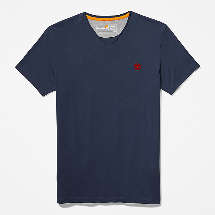Dunstan River T-Shirt mit V-Ausschnitt für Herren in Navyblau