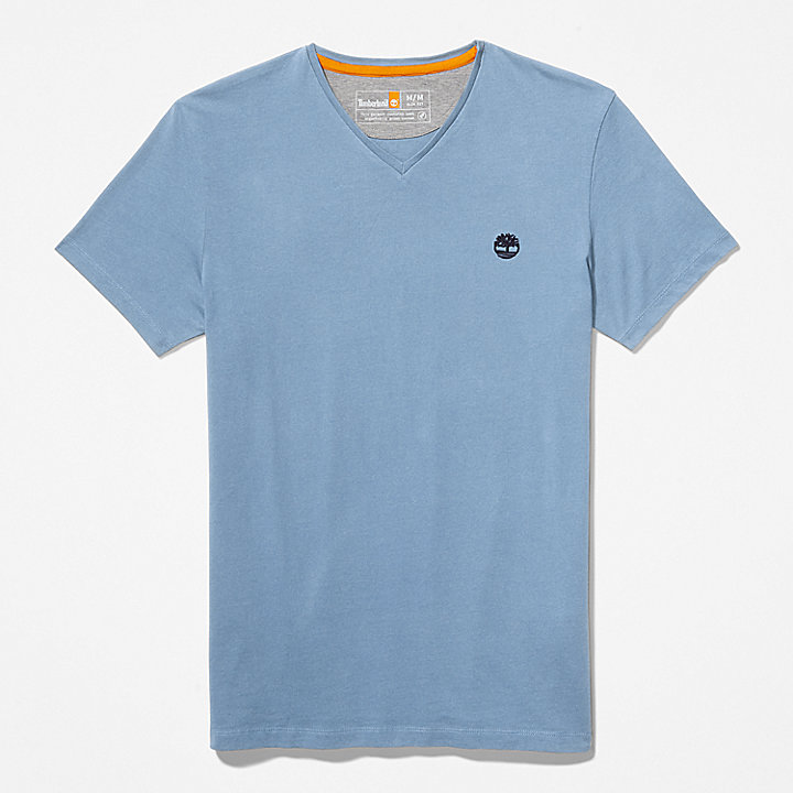 T-shirt Dunstan River com Decote em V para Homem em azul