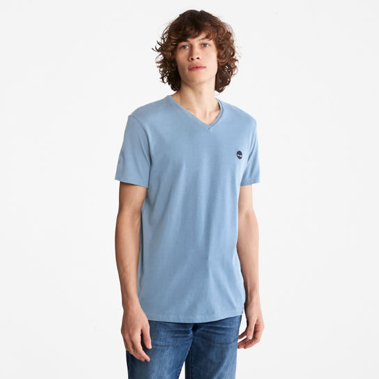 T-shirt con Scollo a V Dunstan River da Uomo in blu | Timberland