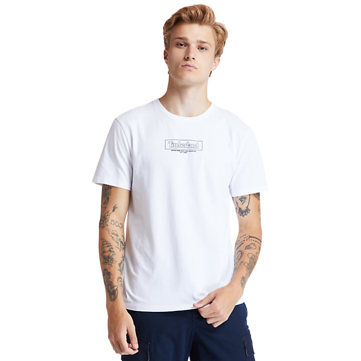 Camiseta con Cuello Redondo en Algodón Orgánico Kennebec River para Hombre en blanco-