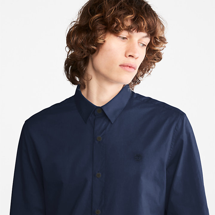 Camisa Justa Eastham River para Homem em azul-marinho-