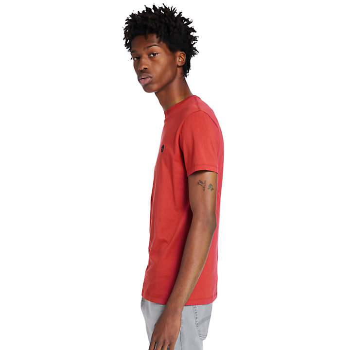 Cotton Logo T-Shirt for Men in Red-