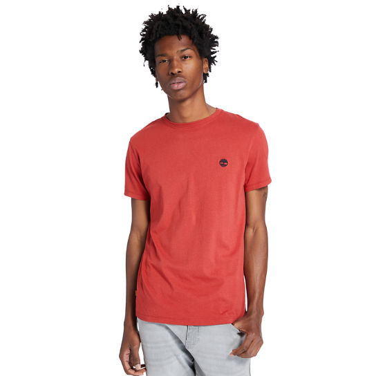 T-shirt da Uomo in Cotone con Logo in rosso | Timberland