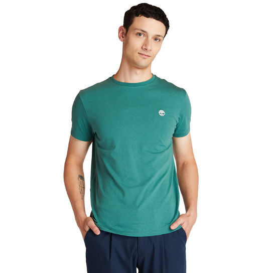 T-shirt à logo en coton biologique pour homme en vert | Timberland