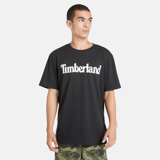 Linear Logo T-Shirt for Men in Black | Timberland
