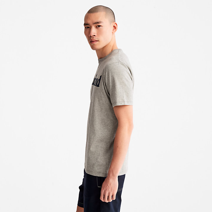 Linear Logo T-Shirt for Men in Grey-