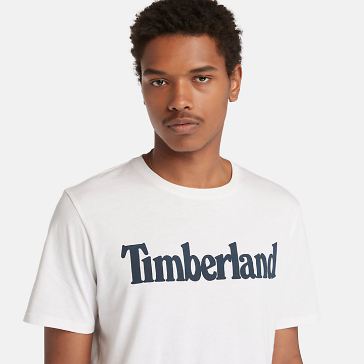 Linear Logo T-Shirt for Men in White-