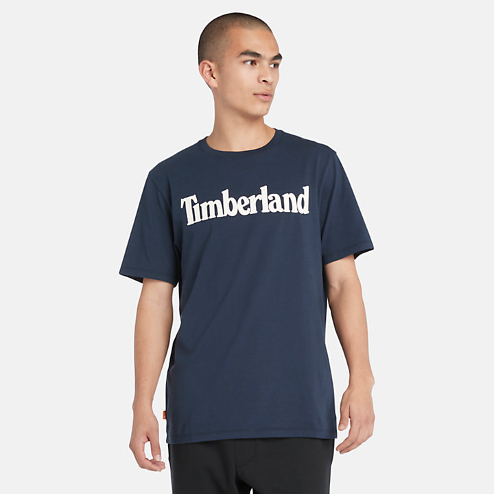 Camiseta con Logotipo Horizontal para Hombre en azul marino-