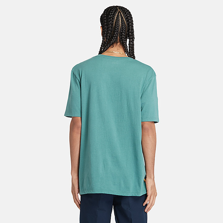 Camiseta con logotipo lineal para hombre en pino marino