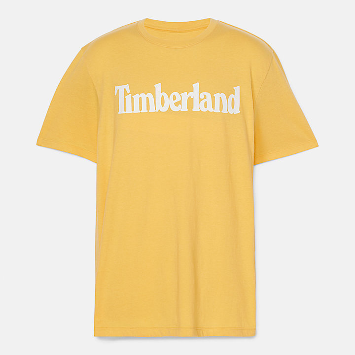 T-shirt à logo linéaire pour homme en jaune clair