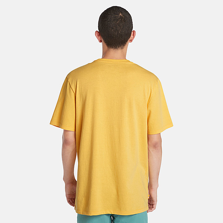 T-shirt à logo linéaire pour homme en jaune clair