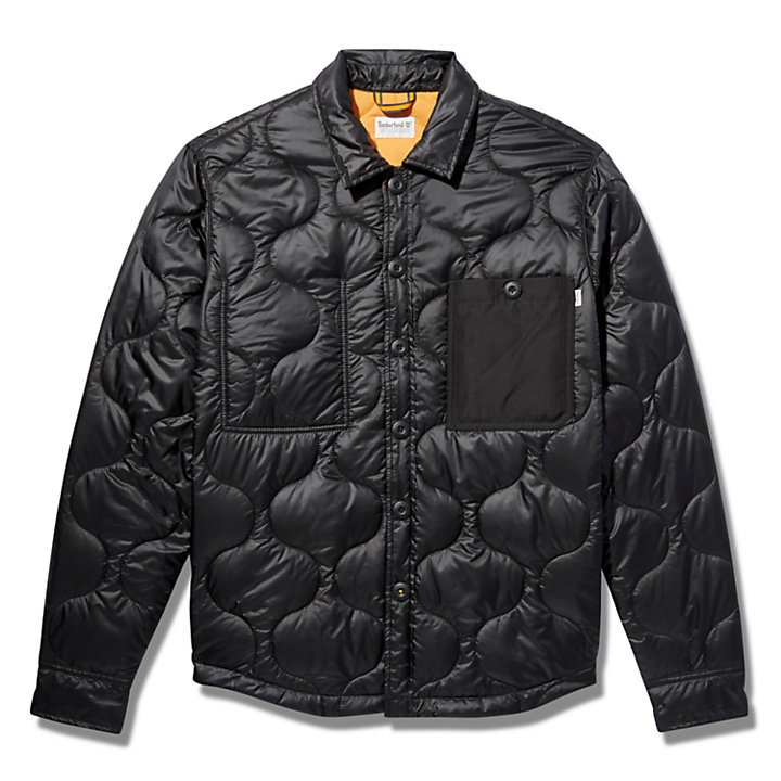 Insulated Overshirt for Men in Black-