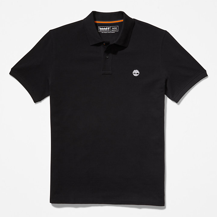 Millers River Pique Polo Shirt for Men in Black-