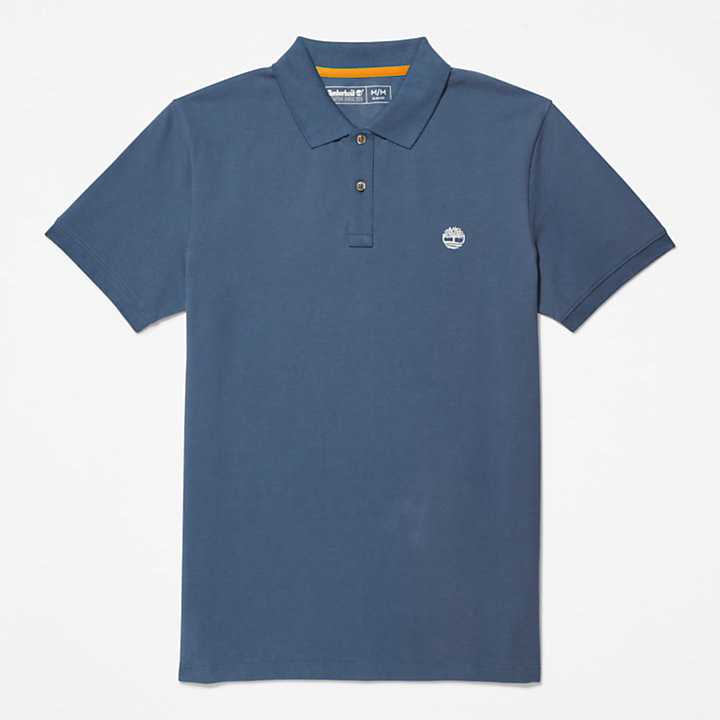 Millers River Pique Slim-Fit Polo Shirt for Men in Dark Blue-