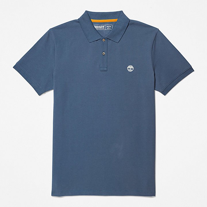 Millers River Pique Slim-Fit Polo Shirt for Men in Dark Blue