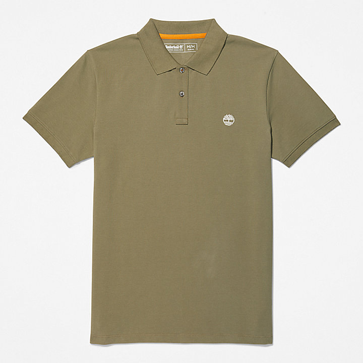 Millers River Pique Slim-Fit Polo Shirt for Men in Dark Green
