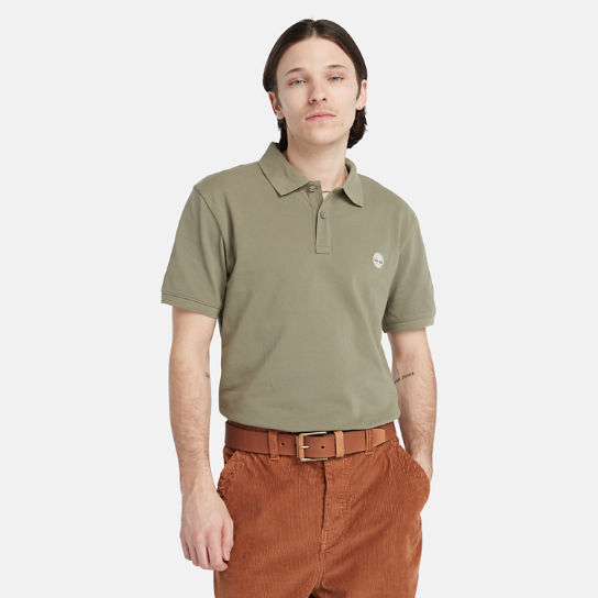 Millers River Pique Slim-Fit Polo Shirt for Men in Dark Green | Timberland