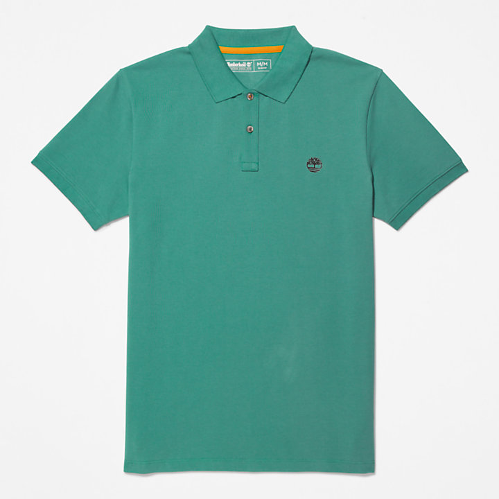 Millers River Pique Slim-Fit Polo Shirt for Men in Teal-