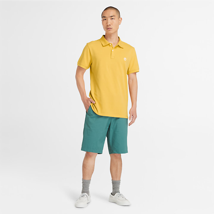 Millers River Pique Slim-Fit Polo Shirt for Men in Light Yellow-