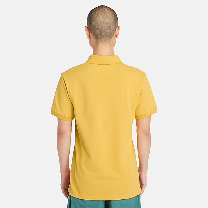 Millers River Pique Slim-Fit Polo Shirt for Men in Light Yellow
