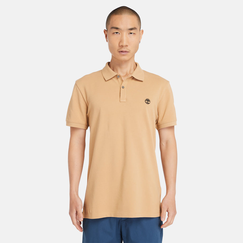 Timberland Millers River Pique Slim-fit Polo Shirt For Men In Yellow Yellow, Size S
