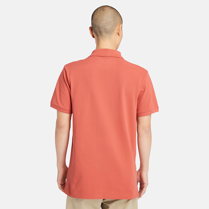 Millers River Pique Slim-Fit Polo Shirt for Men in Orange-